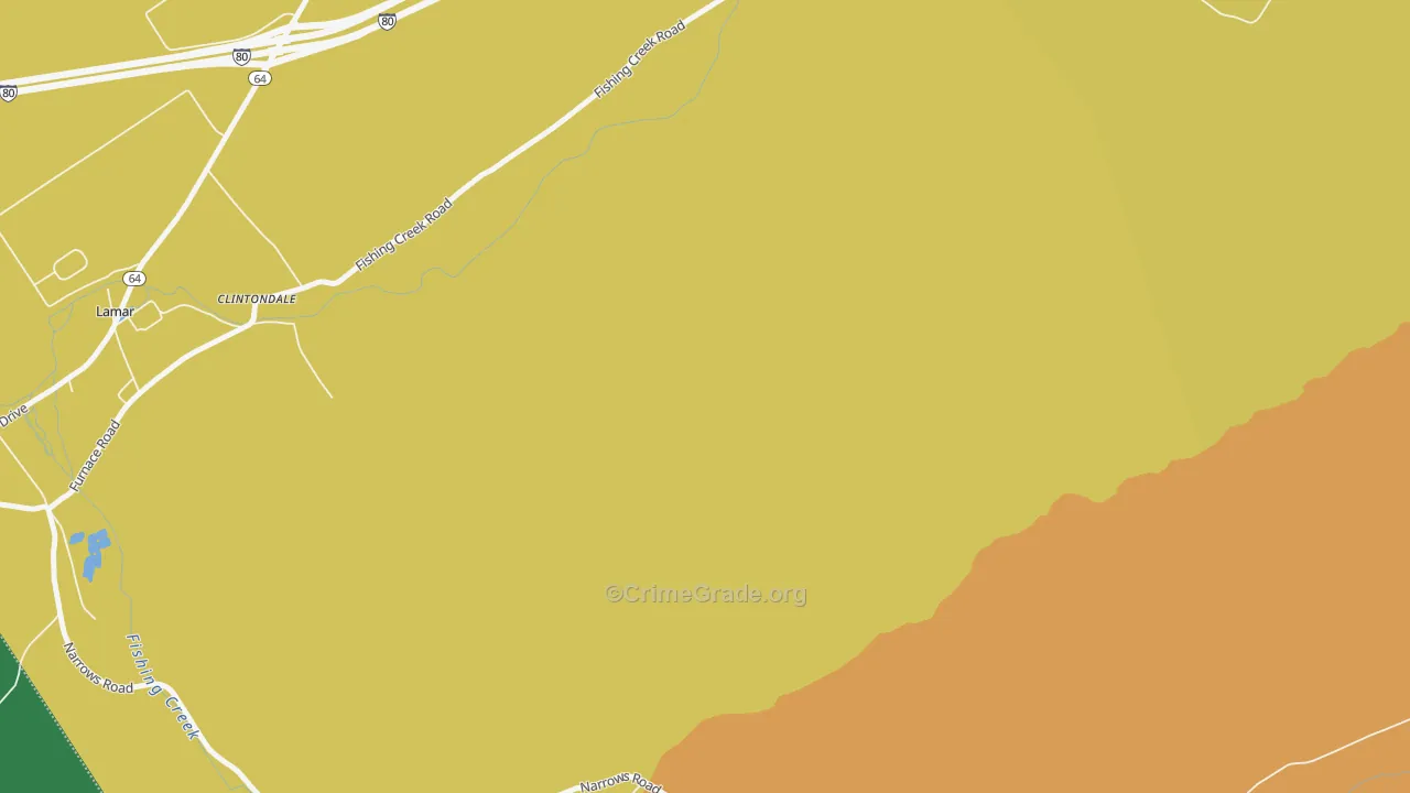 Clintondale, PA Map of Robbery Rates