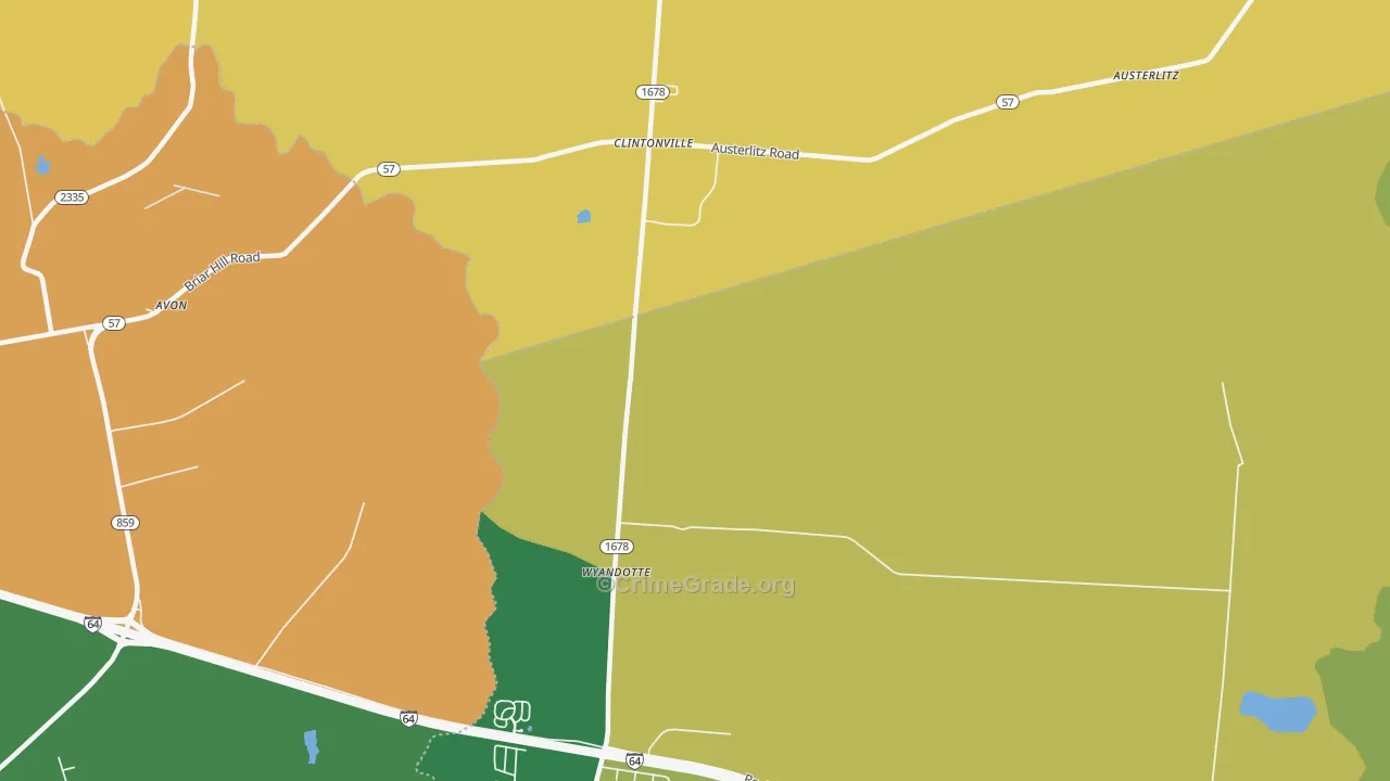 Clintonville, KY Map of Robbery Rates