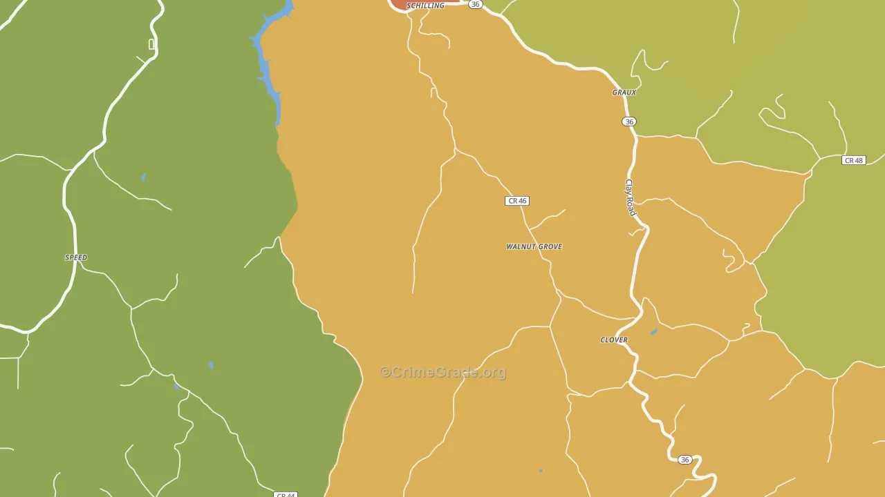 Clio, WV Map of Robbery Rates