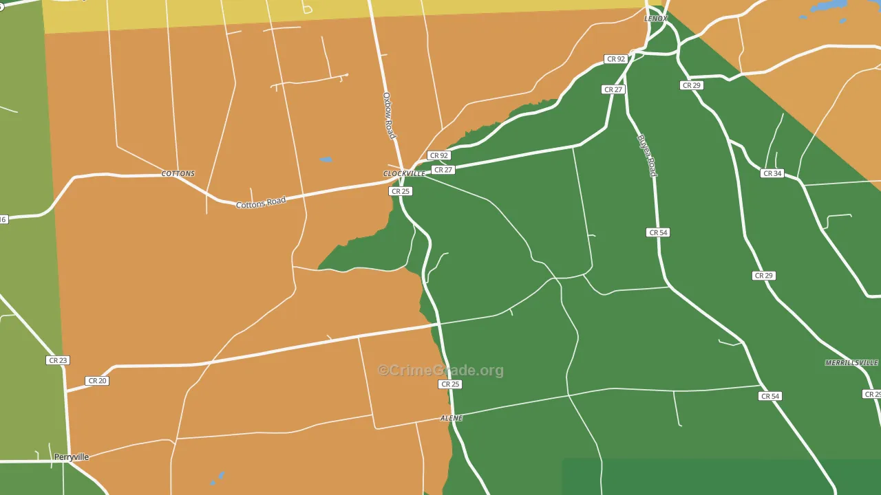 Clockville, NY Map of Robbery Rates
