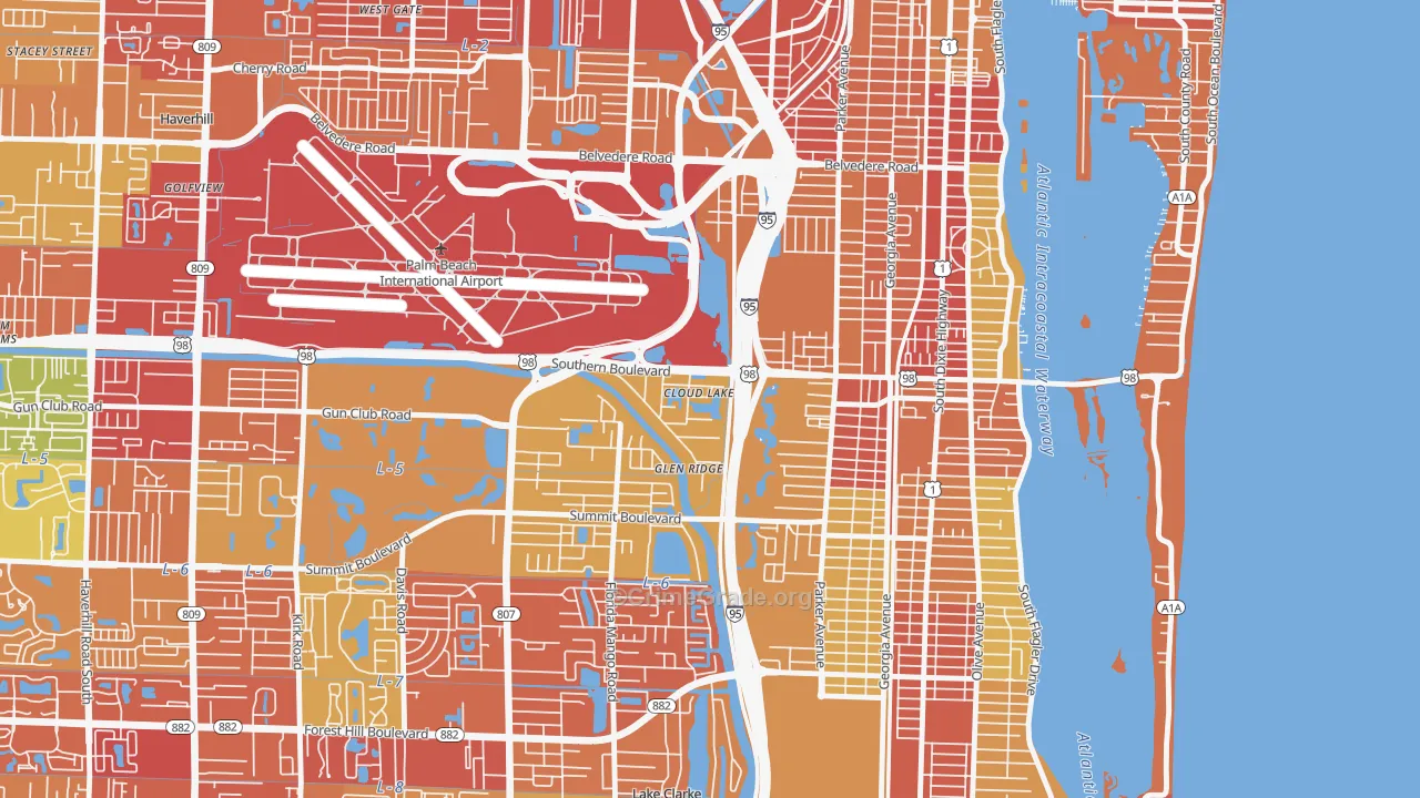 Cloud Lake, FL Map of Robbery Rates