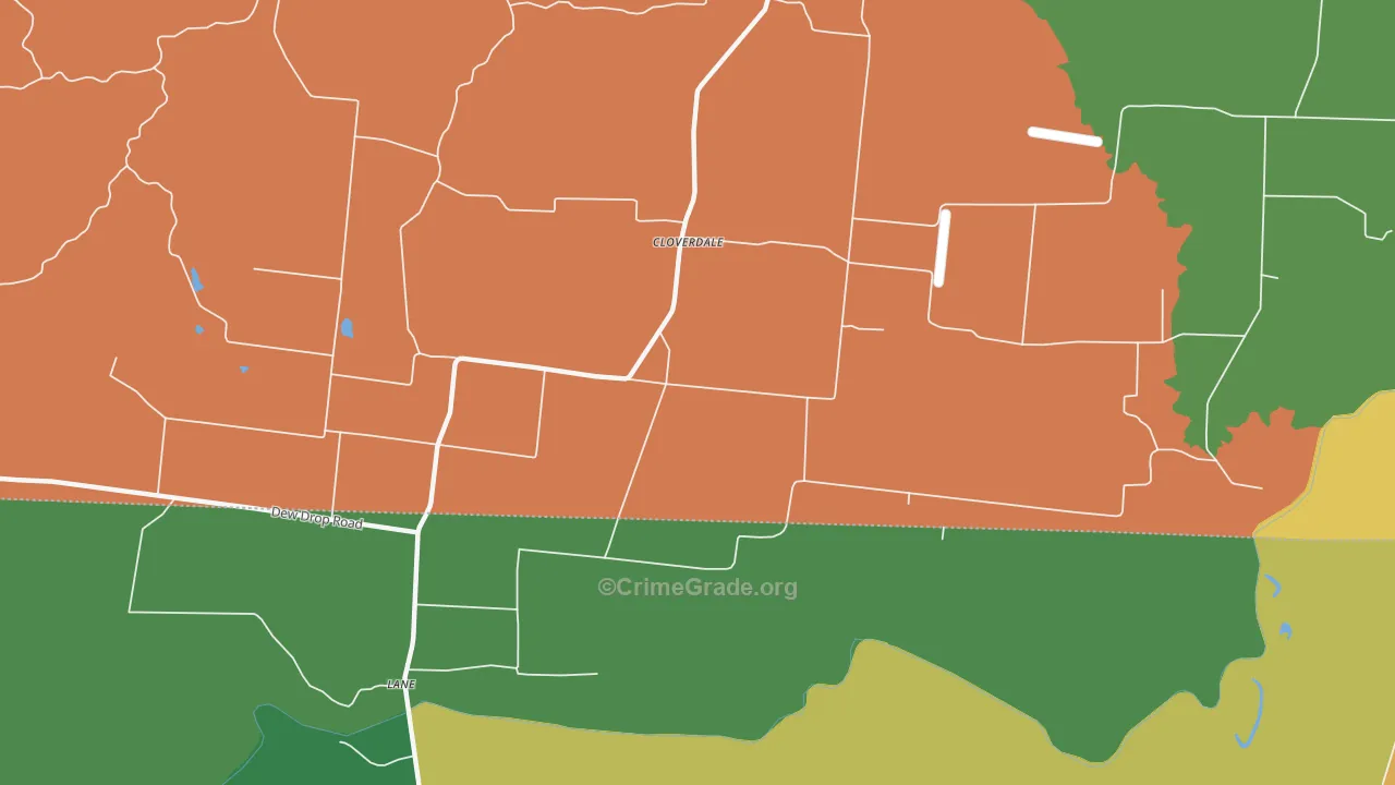 Cloverdale, TN Map of Robbery Rates