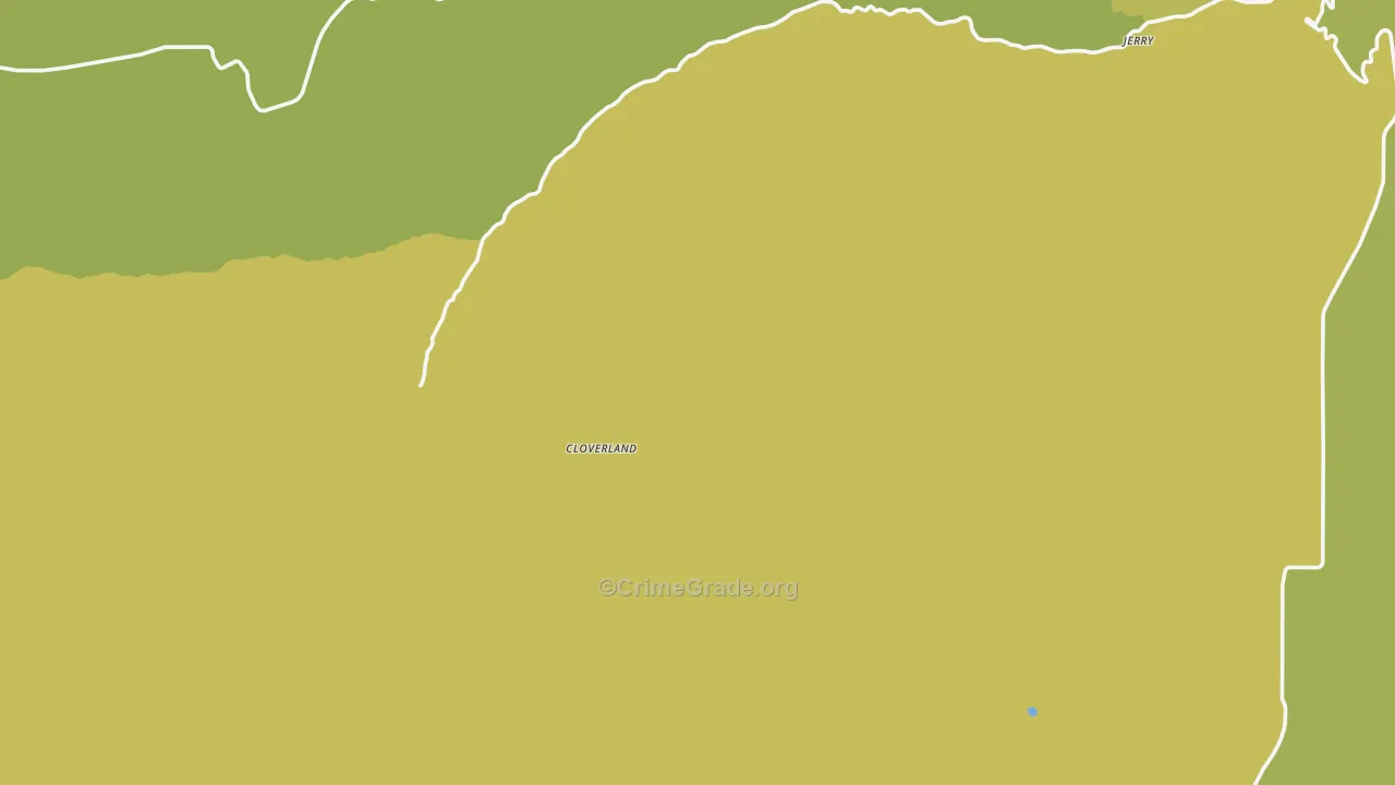 Cloverland, WA Map of Robbery Rates