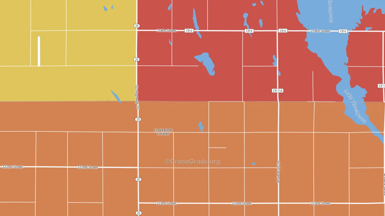 Cloverleaf Colony, SD Map of Robbery Rates