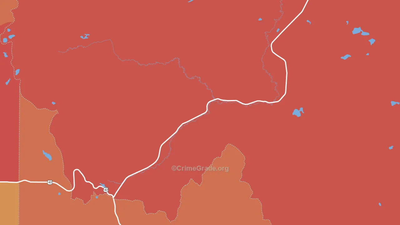 Coalmont, CO Map of Robbery Rates