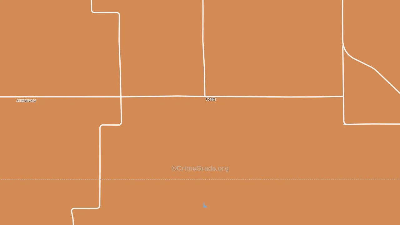 Coats, KS Map of Robbery Rates