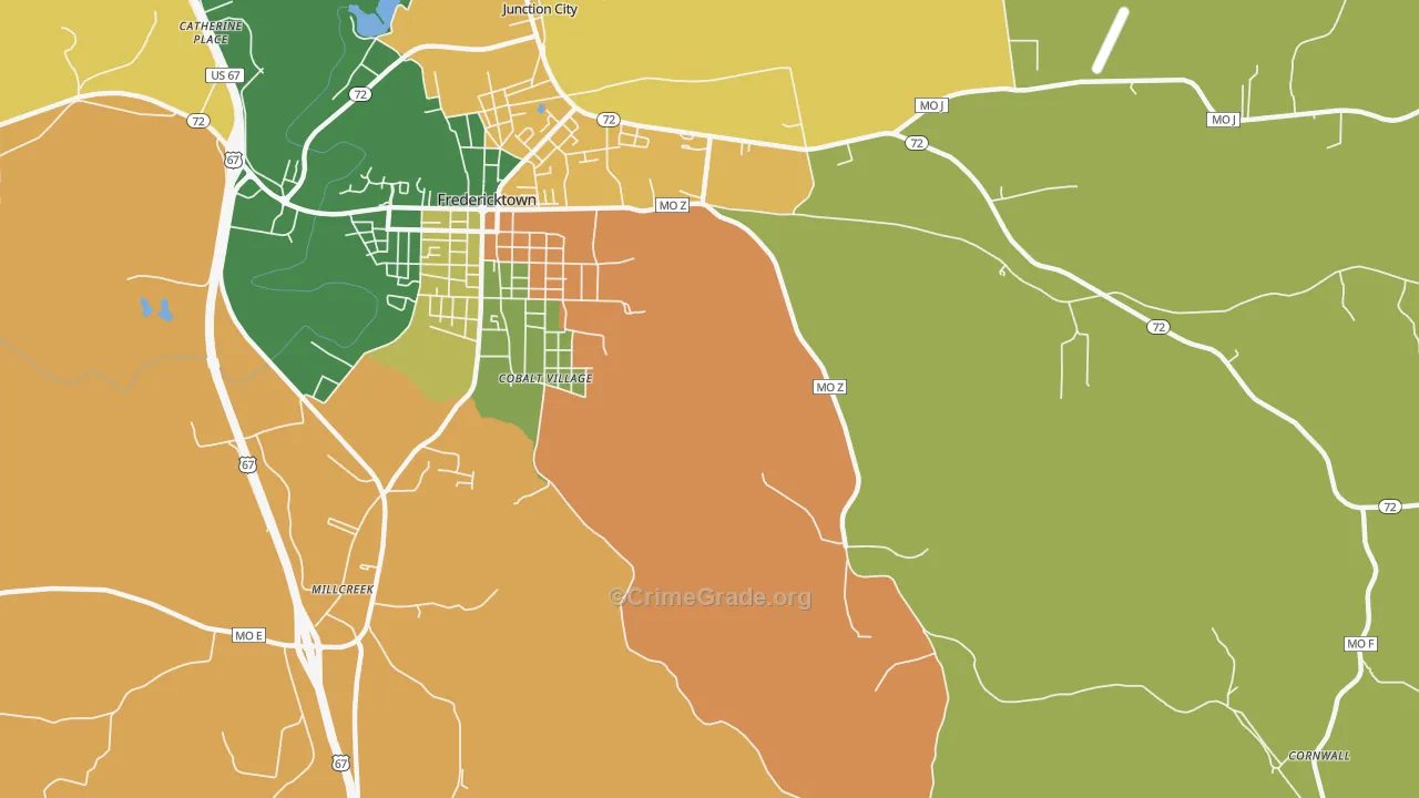 Cobalt, MO Map of Robbery Rates