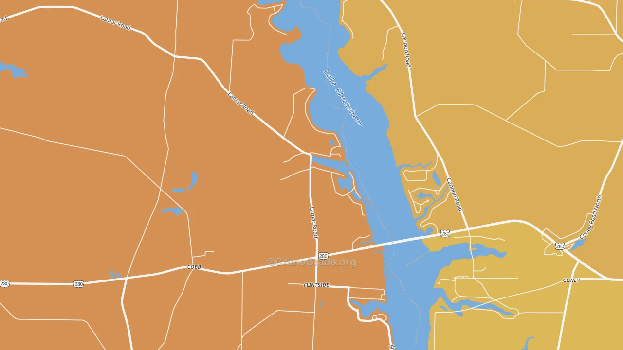 Cobb, GA Map of Robbery Rates
