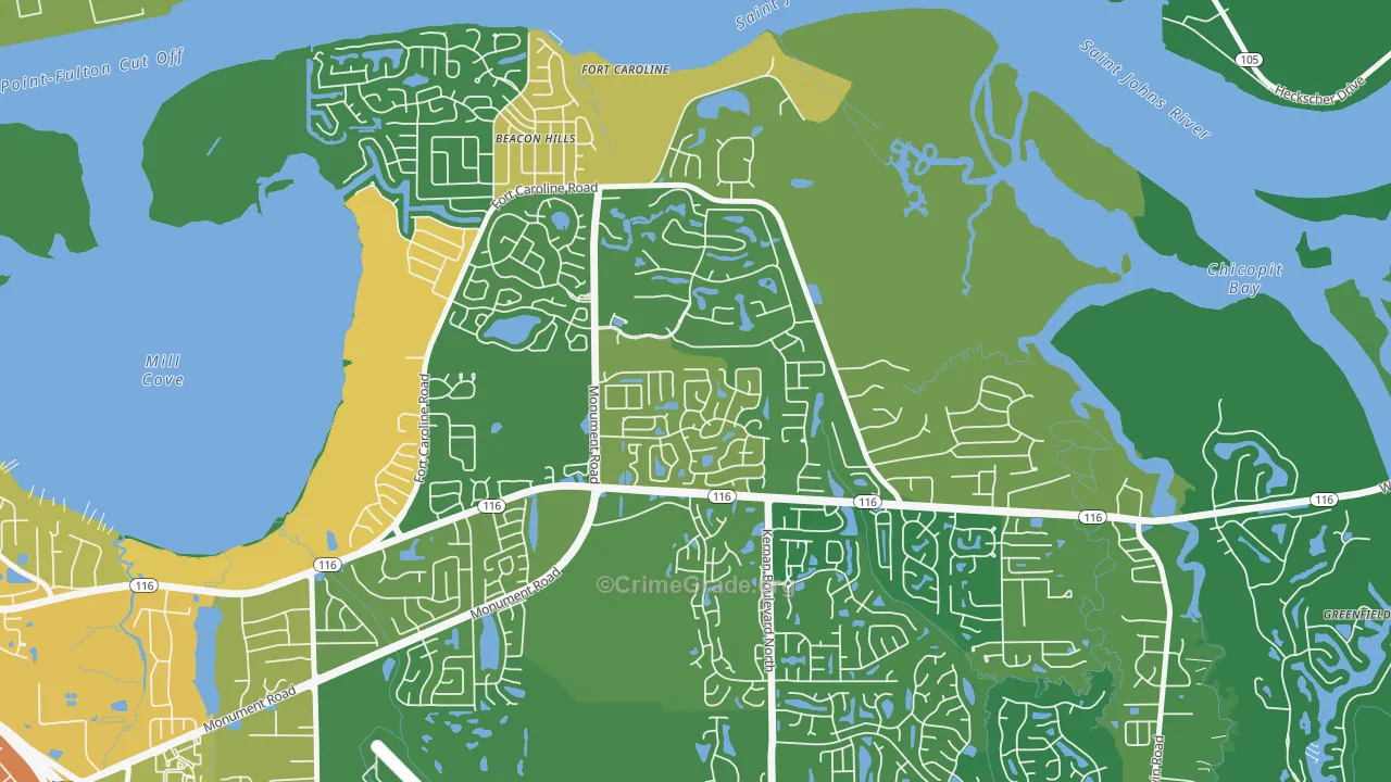 Cobblestone, Jacksonville, FL Map of Robbery Rates