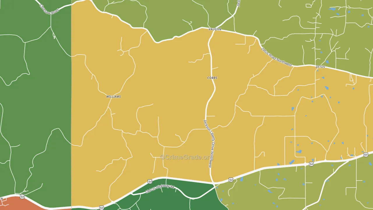 Cobbs, MS Map of Robbery Rates