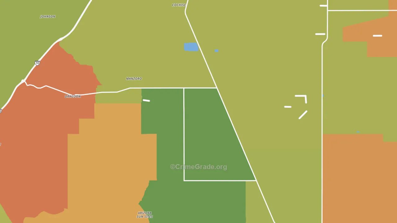 Cochise, AZ Map of Robbery Rates