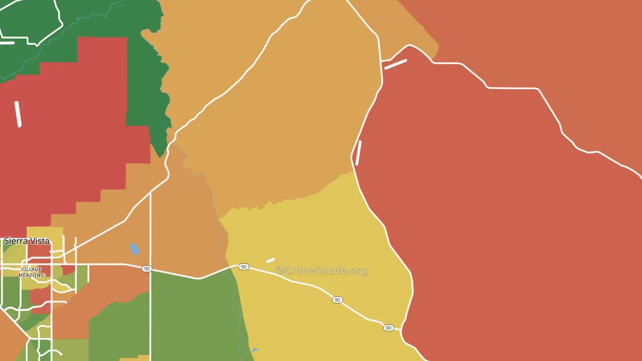 Cochise County, AZ Map of Robbery Rates