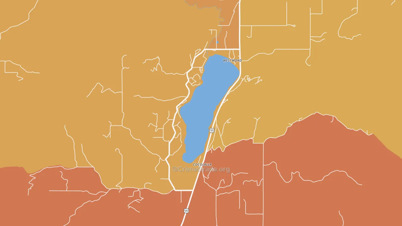 Cocolalla, ID Map of Robbery Rates