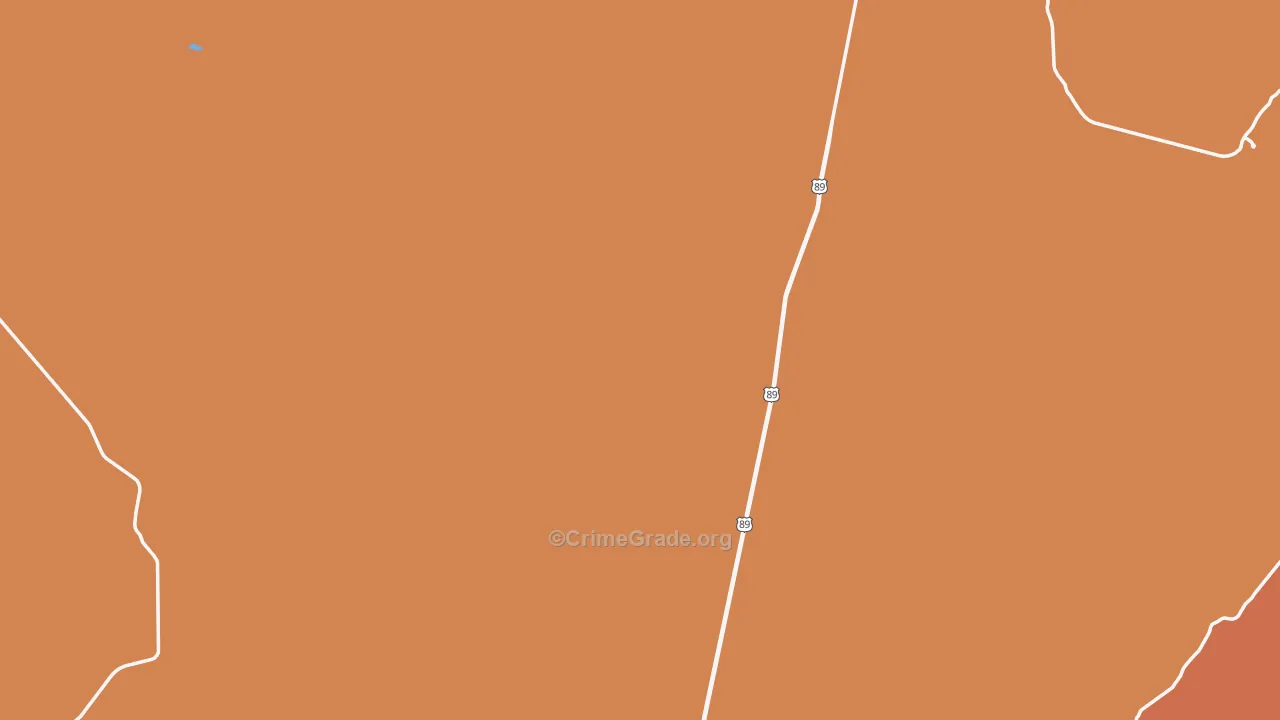 Coconino County, AZ Map of Robbery Rates