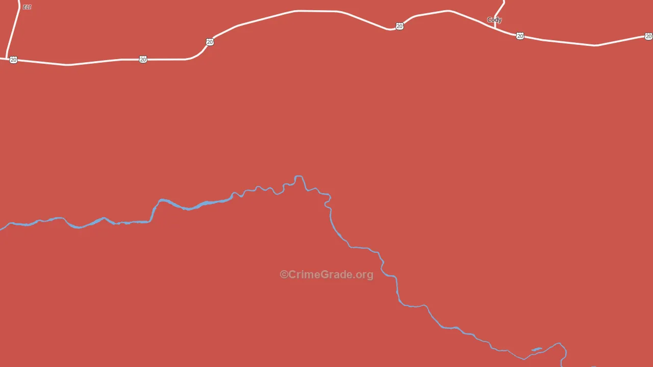 Cody, NE Map of Robbery Rates