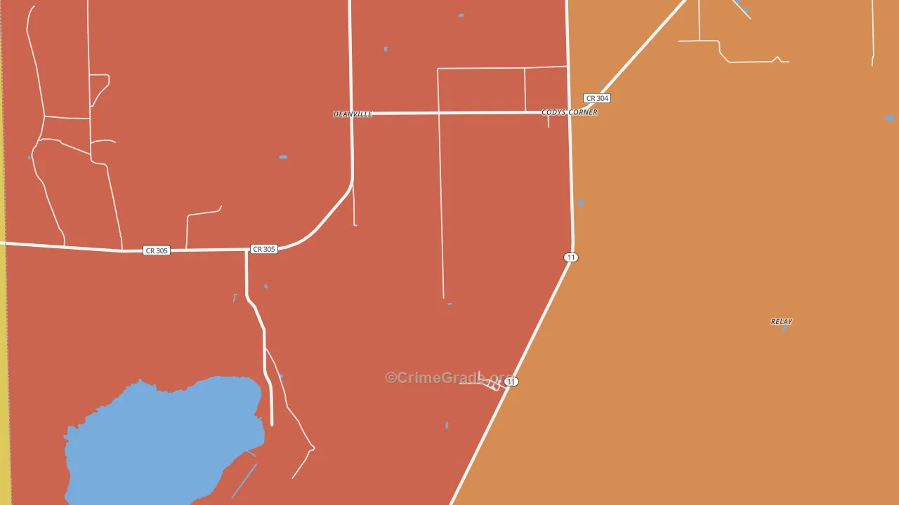 Codys Corner, FL Map of Robbery Rates