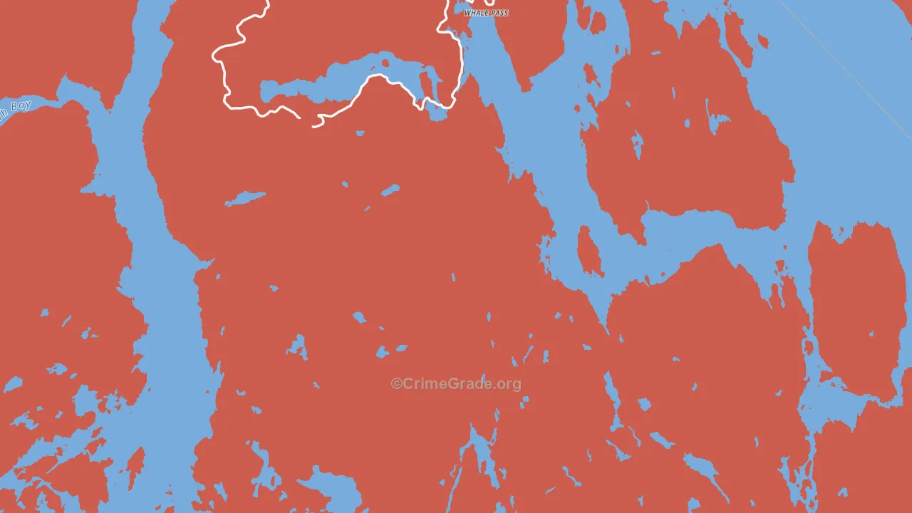 Coffman Cove, AK Map of Robbery Rates