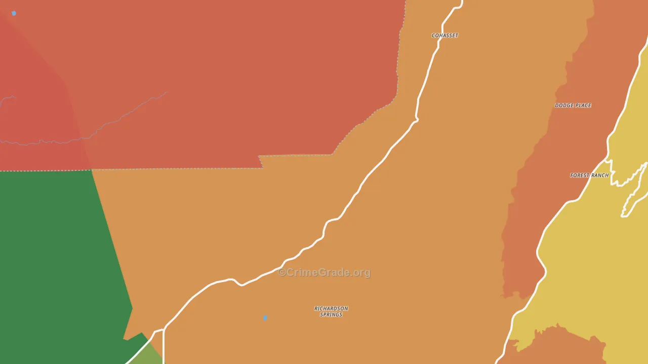 Cohasset, CA Map of Robbery Rates