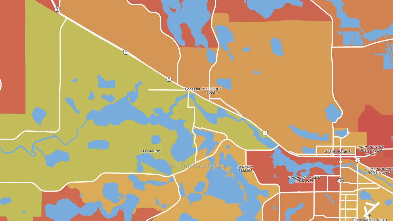 Cohasset, MN Map of Robbery Rates