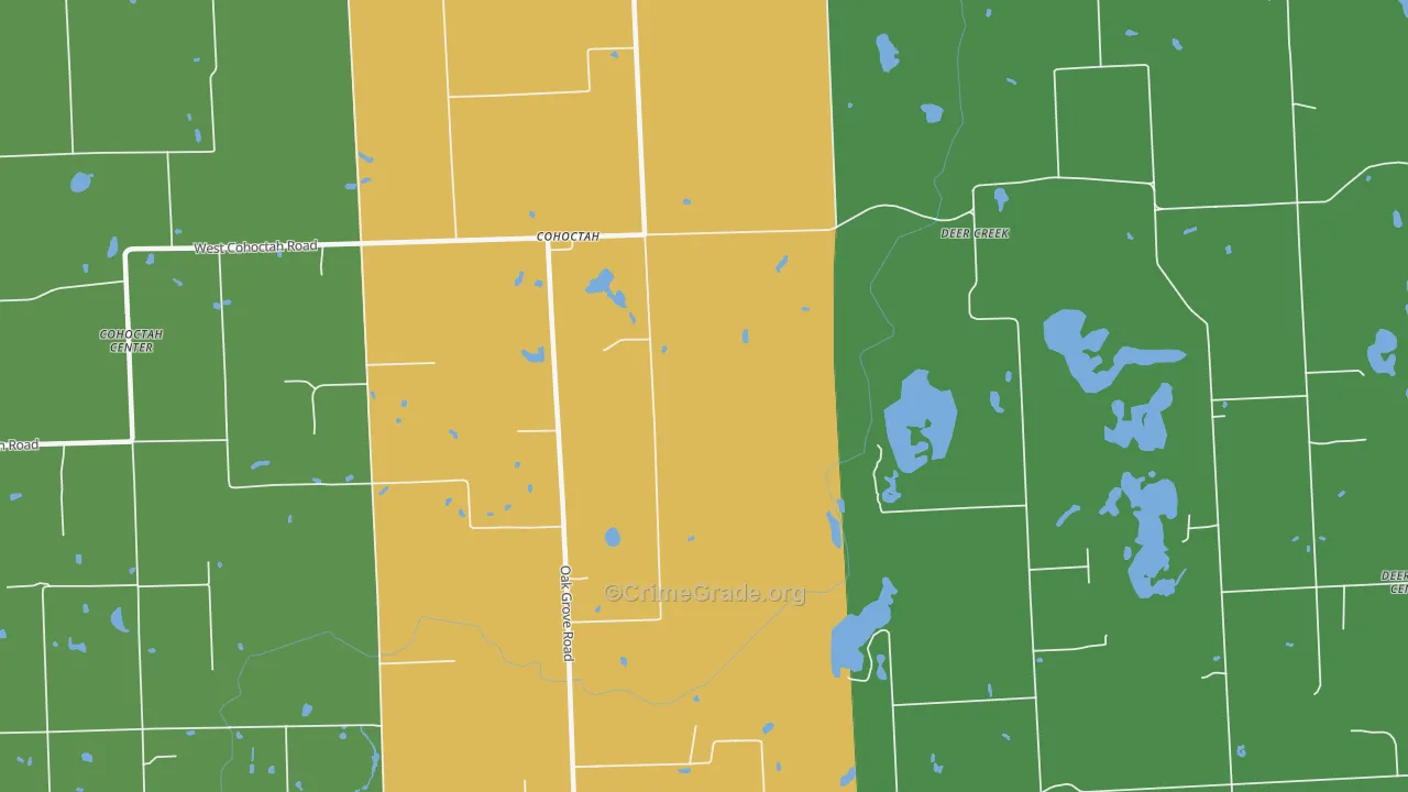 Cohoctah, MI Map of Robbery Rates