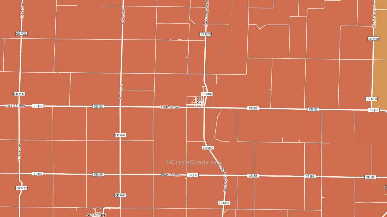 Coin, IA Map of Robbery Rates