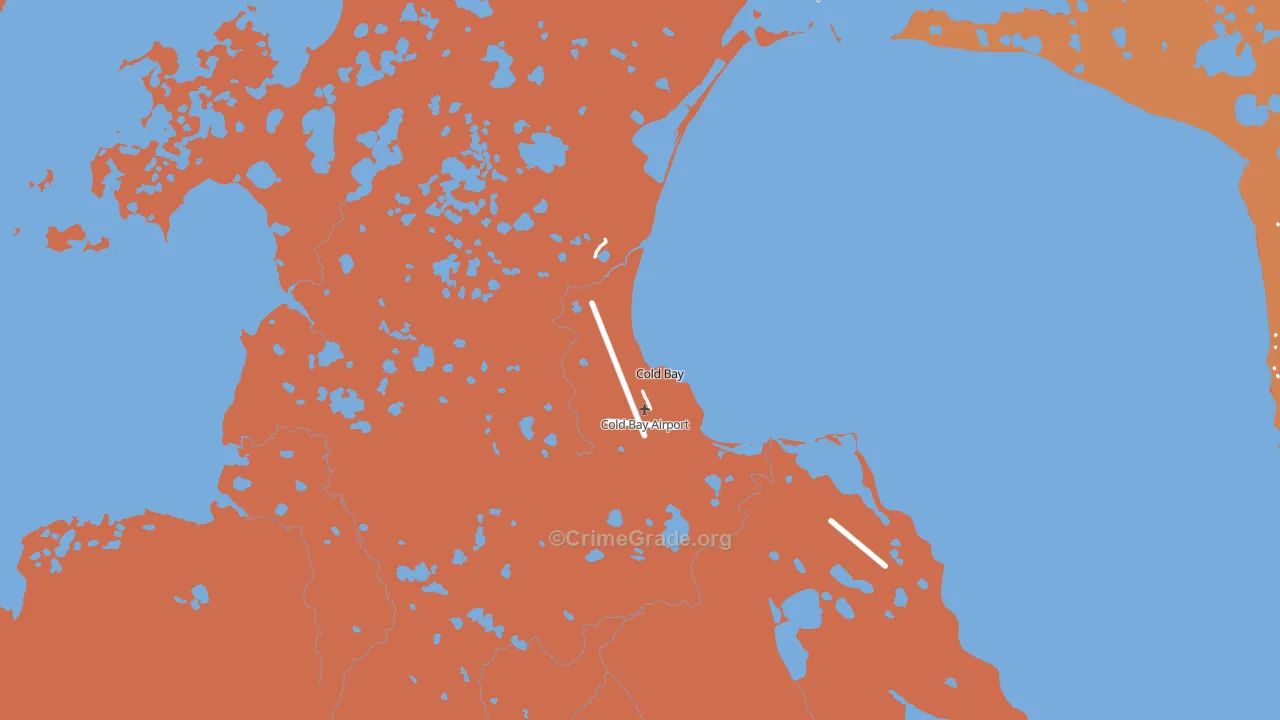 Cold Bay, AK Map of Robbery Rates