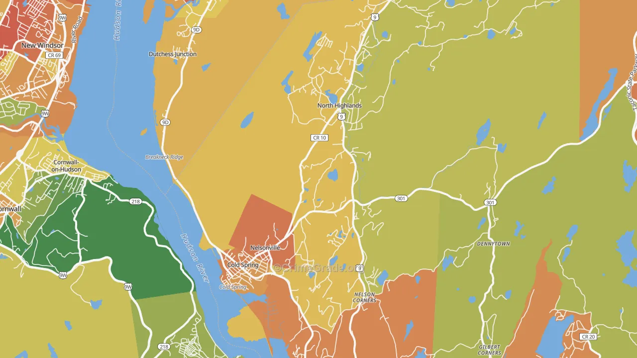 Cold Spring, NY Map of Robbery Rates