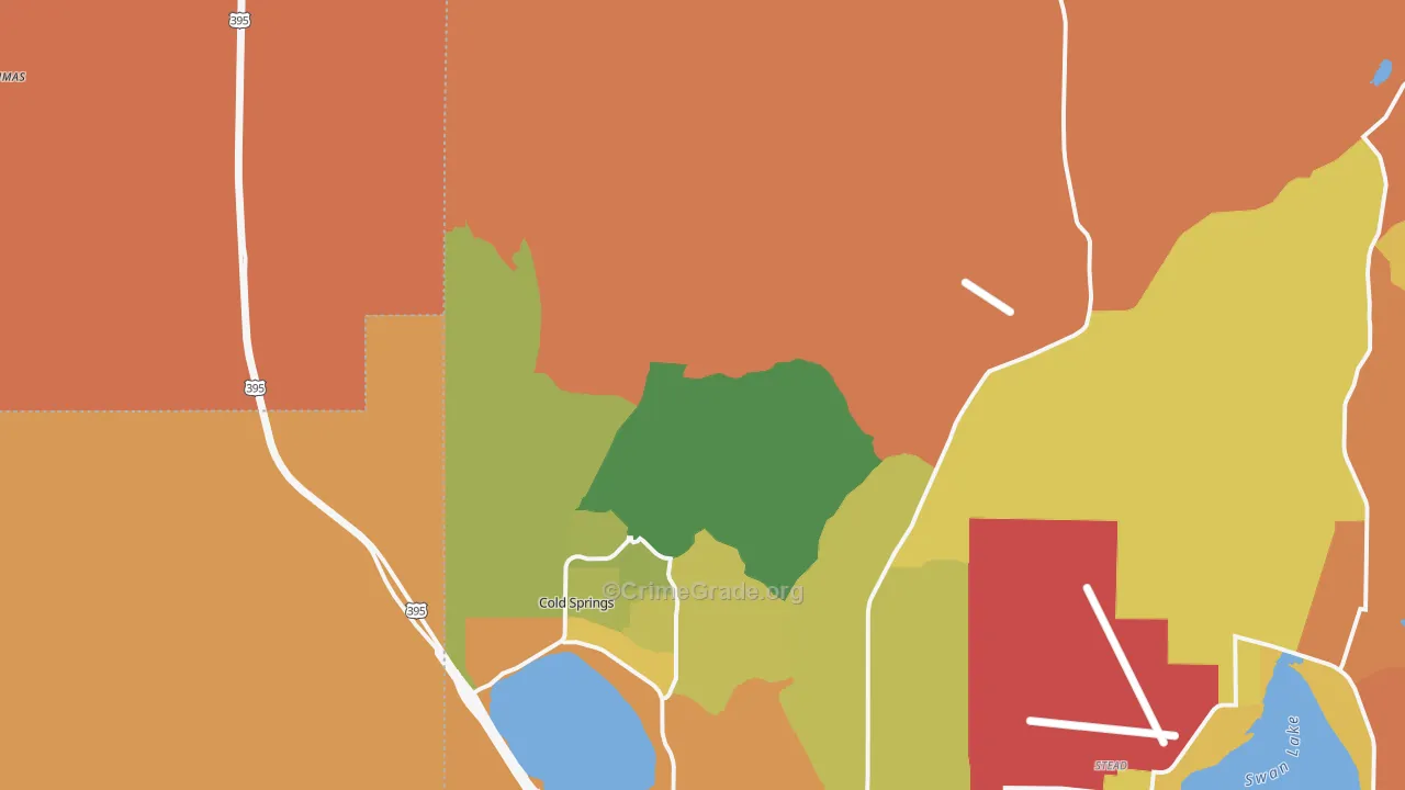 Cold Springs, NV Map of Robbery Rates