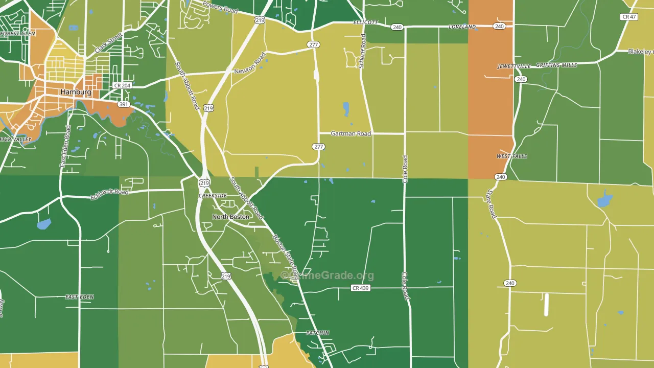 Colden, NY Map of Robbery Rates