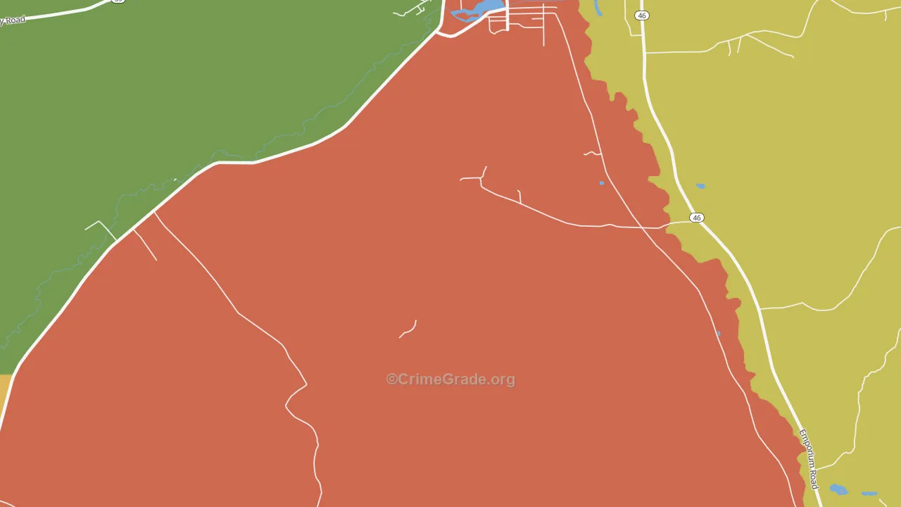 Colegrove, PA Map of Robbery Rates