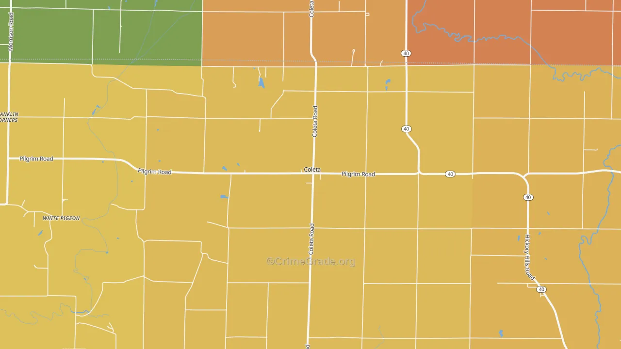 Coleta, IL Map of Robbery Rates