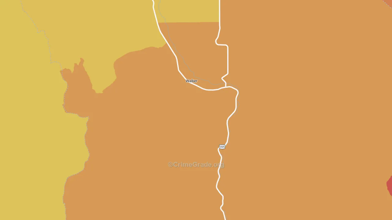 Coleville, CA Map of Robbery Rates