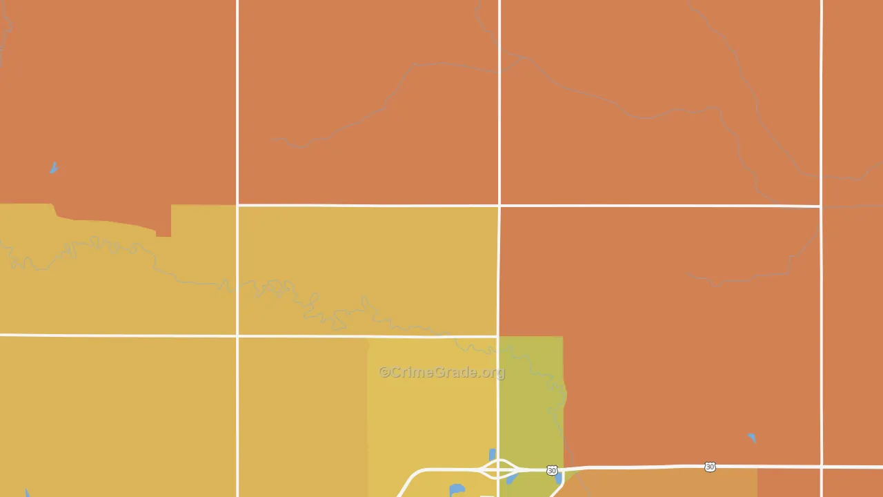 Colfax County, NE Map of Robbery Rates
