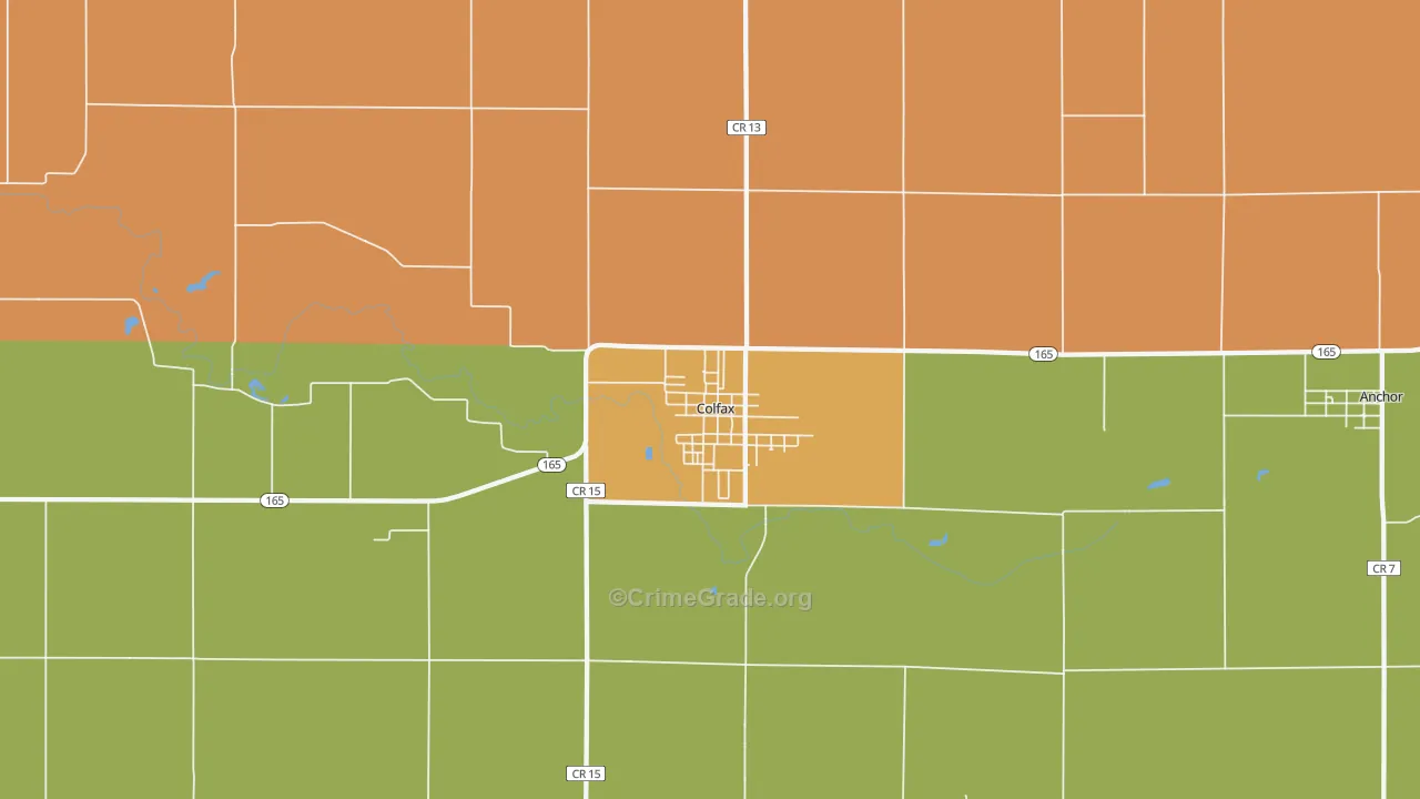 Colfax, IL Map of Robbery Rates