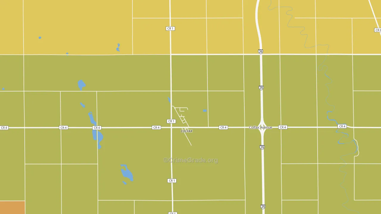 Colfax, ND Map of Robbery Rates