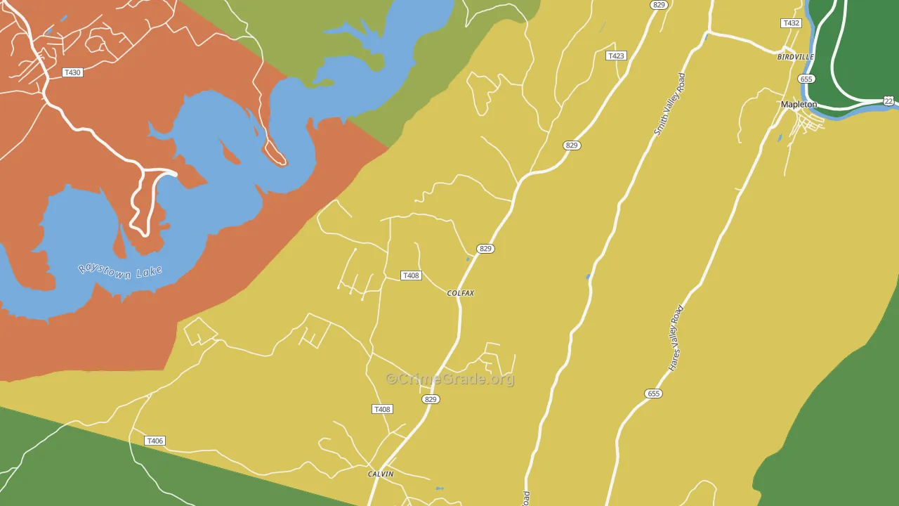 Colfax, PA Map of Robbery Rates