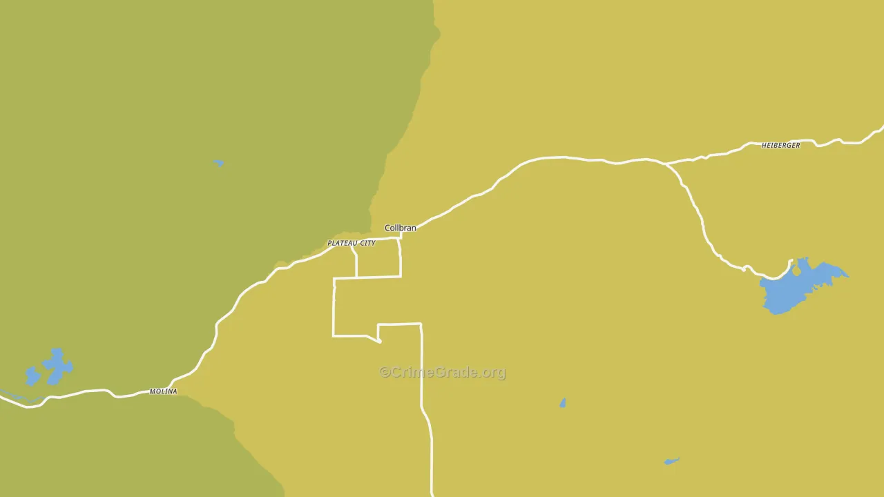 Collbran, CO Map of Robbery Rates