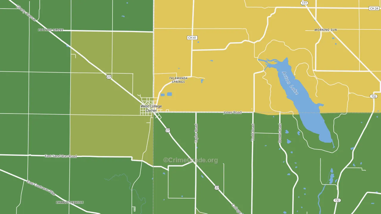 College Corner, OH Map of Robbery Rates