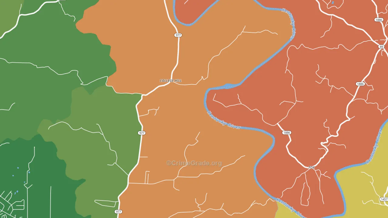 College Hill, KY Map of Robbery Rates