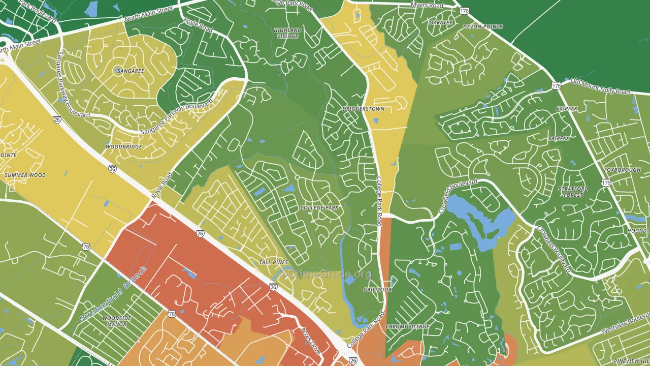 College Park, Ladson, SC Map of Robbery Rates