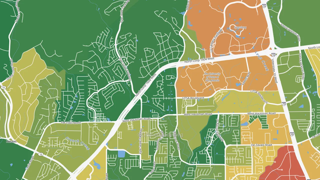 College Park San Antonio, San Antonio, TX Map of Robbery Rates