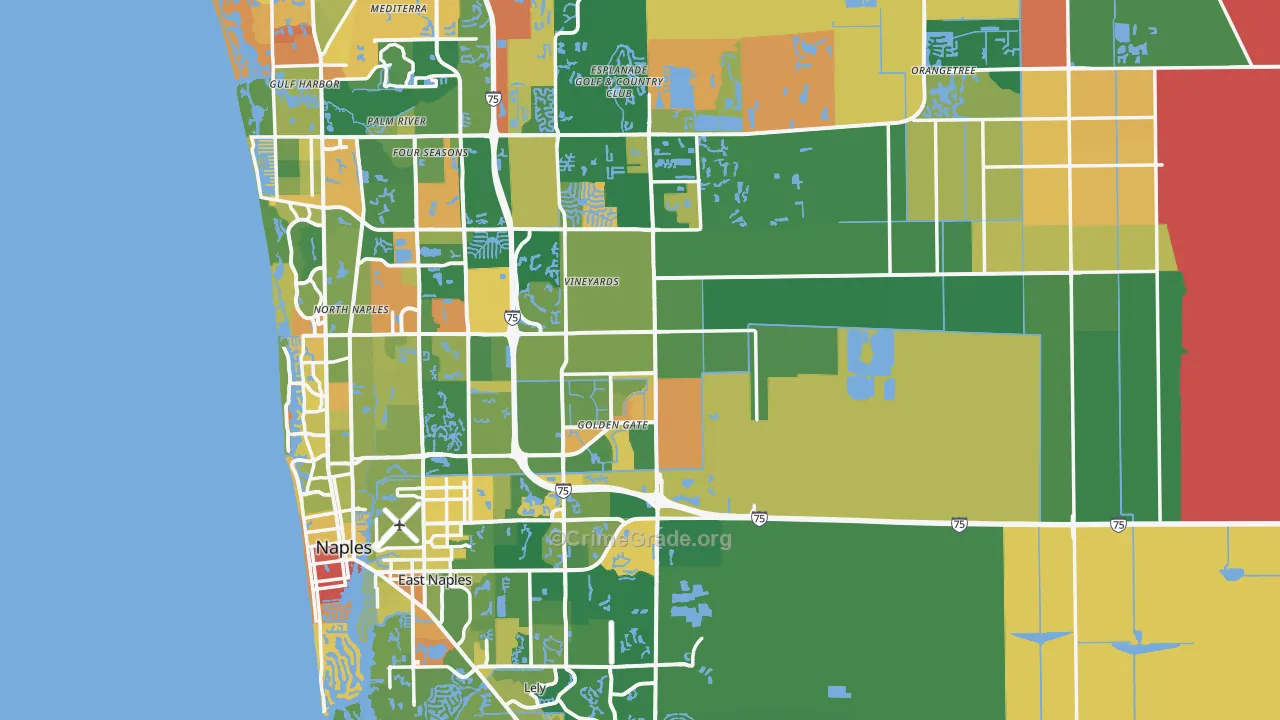 Collier County, FL Map of Robbery Rates