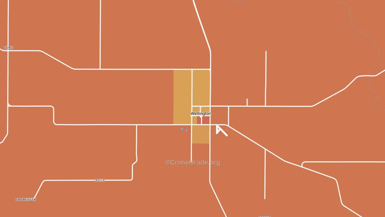 Collingsworth County, TX Map of Robbery Rates