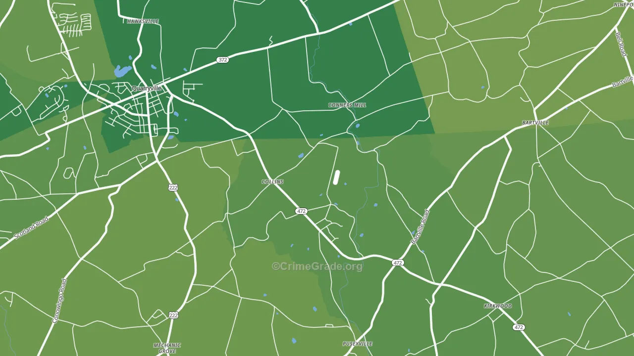 Collins, PA Map of Robbery Rates