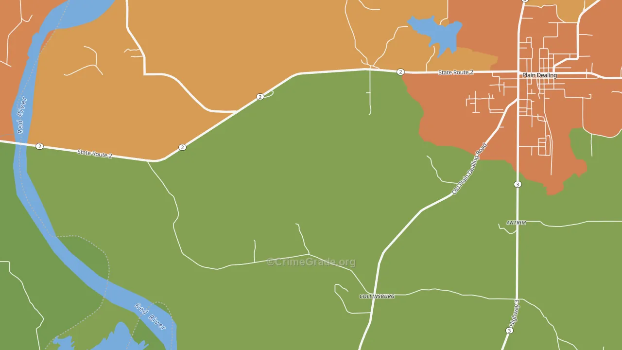 Collinsburg, LA Map of Robbery Rates
