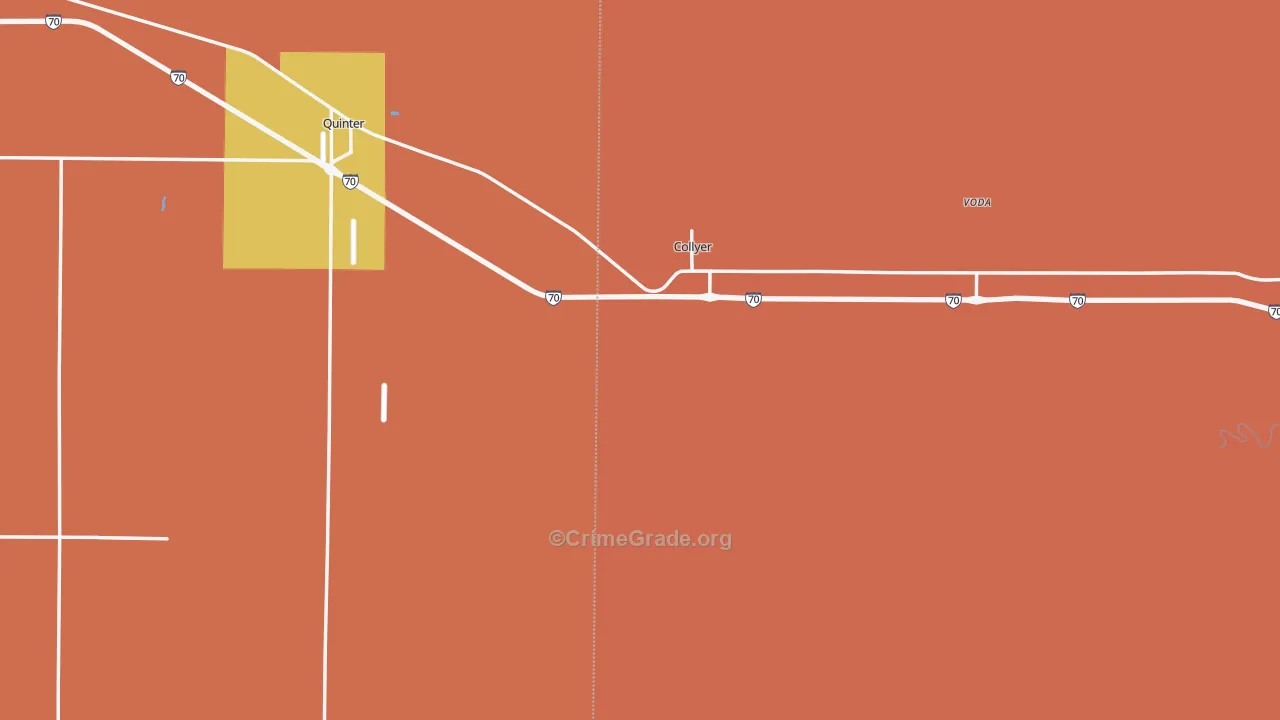 Collyer, KS Map of Robbery Rates
