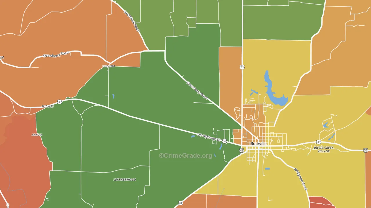 Coloma, IN Map of Robbery Rates