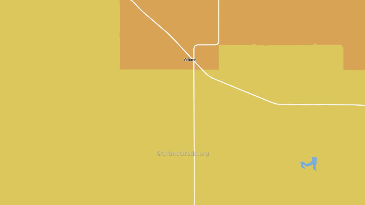 Colome, SD Map of Robbery Rates