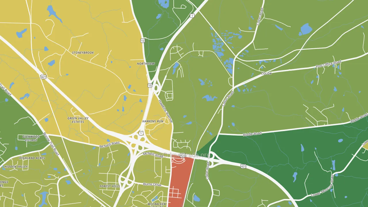 Colon, NC Map of Robbery Rates