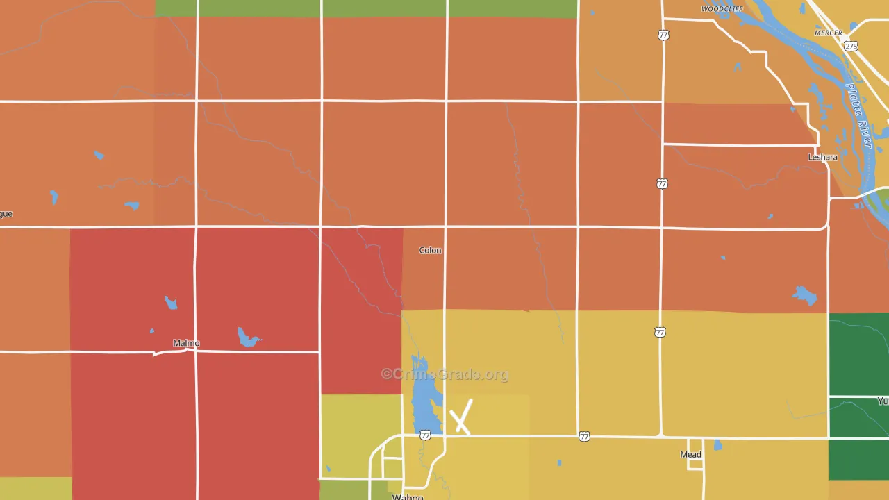 Colon, NE Map of Robbery Rates